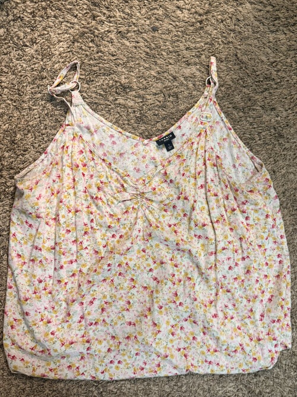 Torrid Sophie Floral Tank Top Adjustable Straps Sleeveless Casual Size 2